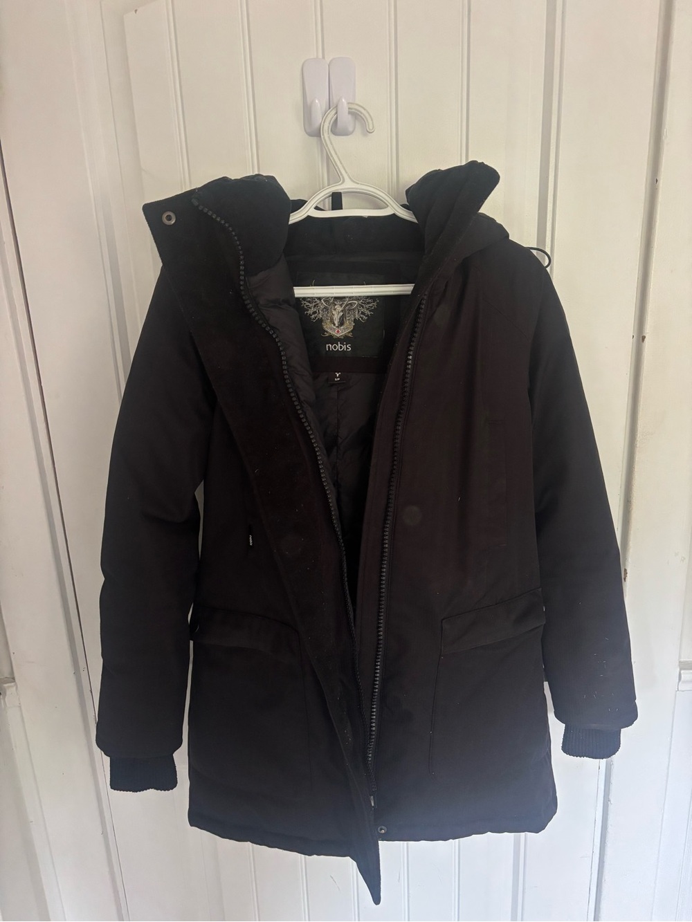 Nobis Carla Down Parka Women's Black Jacket with Hood